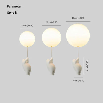 CloudBear - Playful Children's Ceiling Lamp with Balloon
