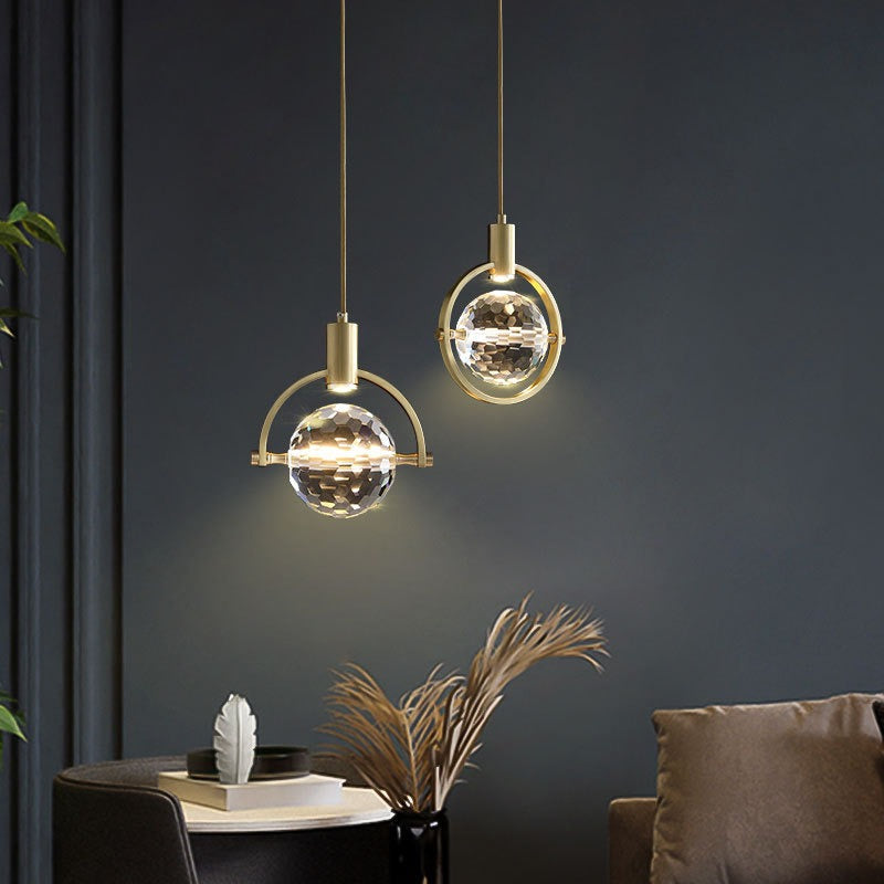 CrystalChic Pendant - Ring-Shaped LED Pendant Light with Sparkling Crystals