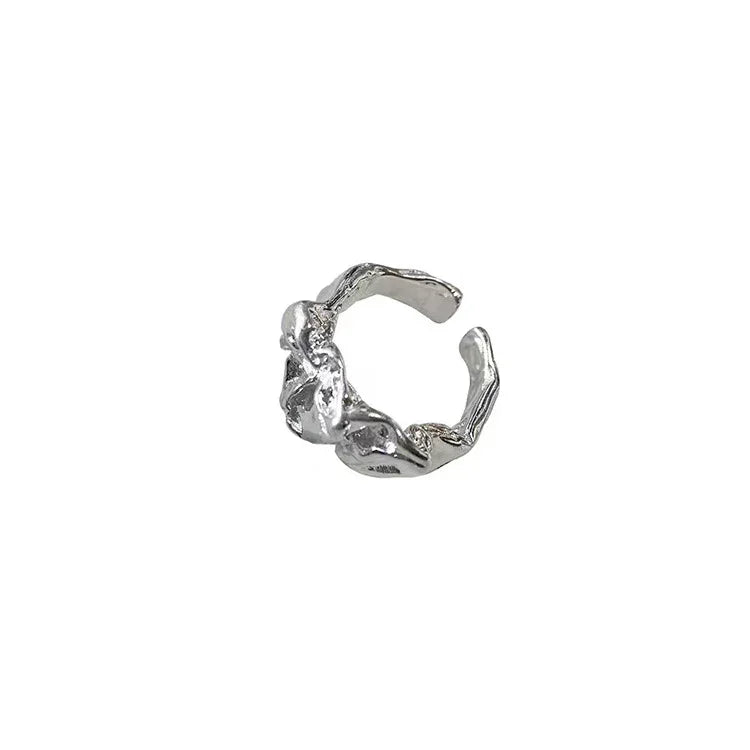 Arden Pleated Lava Design Minimalist Ring - Elegance in Simplicity
