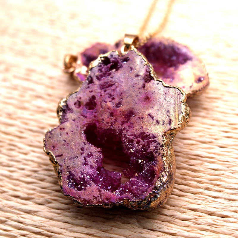 Gaia Natural Crystal Geode Hanging Decoration