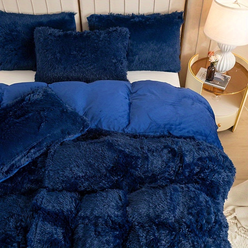 Ultra-Soft Plush Duvet Cover Set with Zipper - Luxury & Comfort