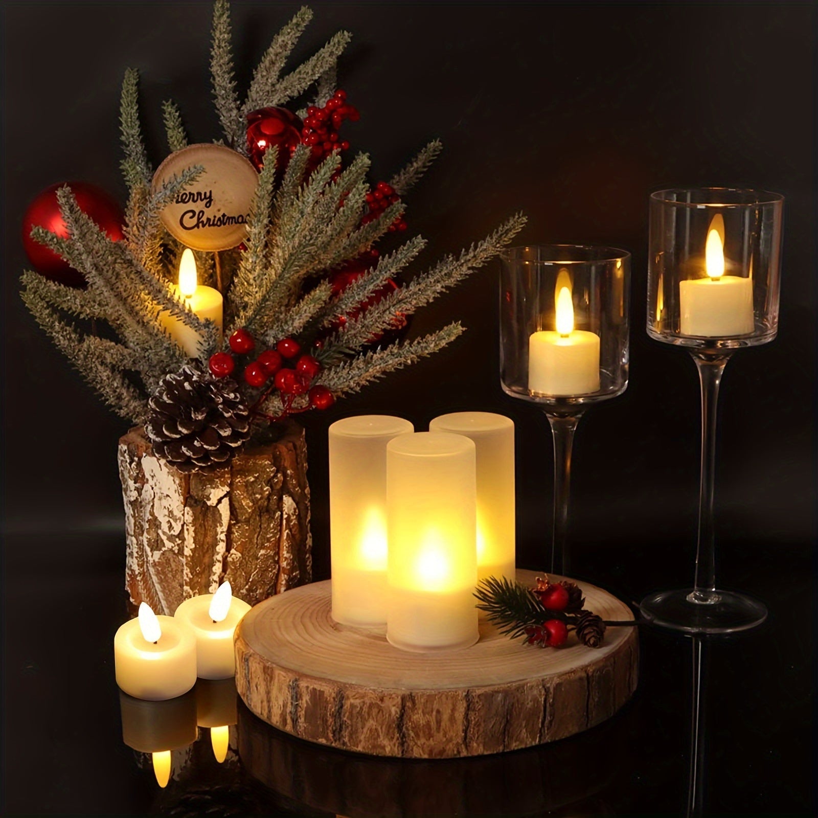 GlowFlicker – Set of 6 LED Tea Lights with Remote Control