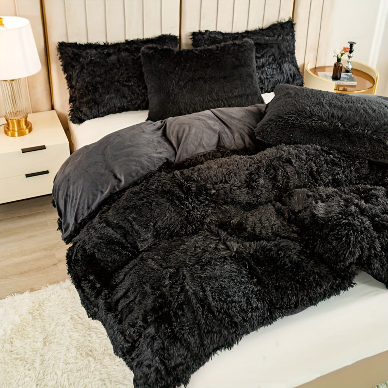 Ultra-Soft Plush Duvet Cover Set with Zipper - Luxury & Comfort
