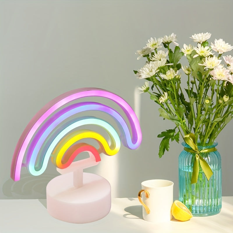 RainbowGlow – Modern Neon Rainbow with Designer Base