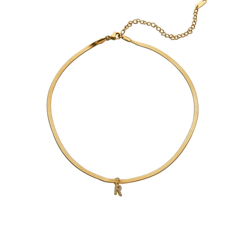 Stylish Gold Initial Necklace - Ella