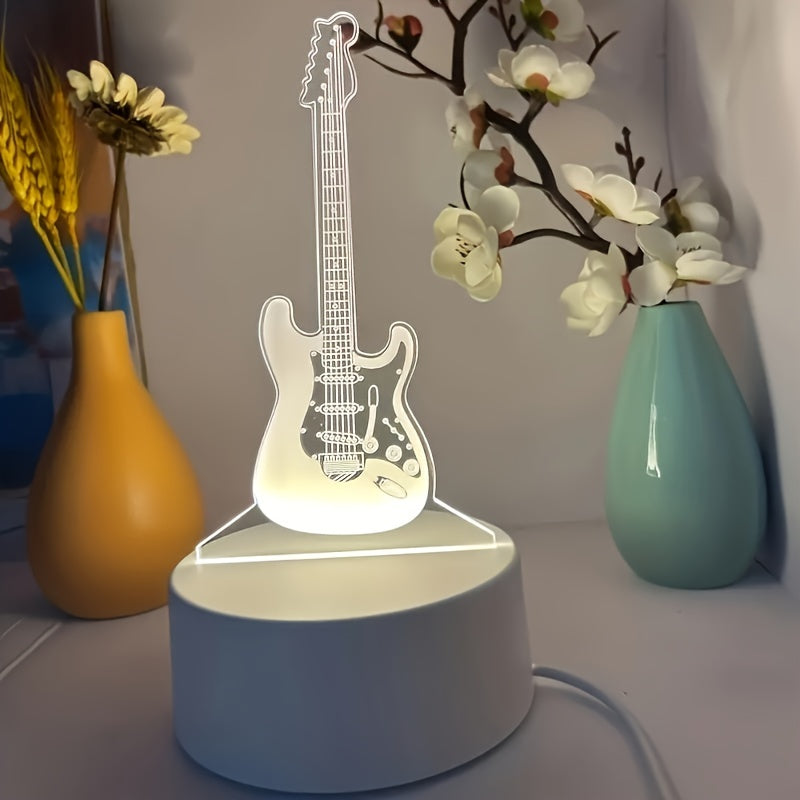 MusicGlow - 3D Guitar Night Light with Colour Lighting