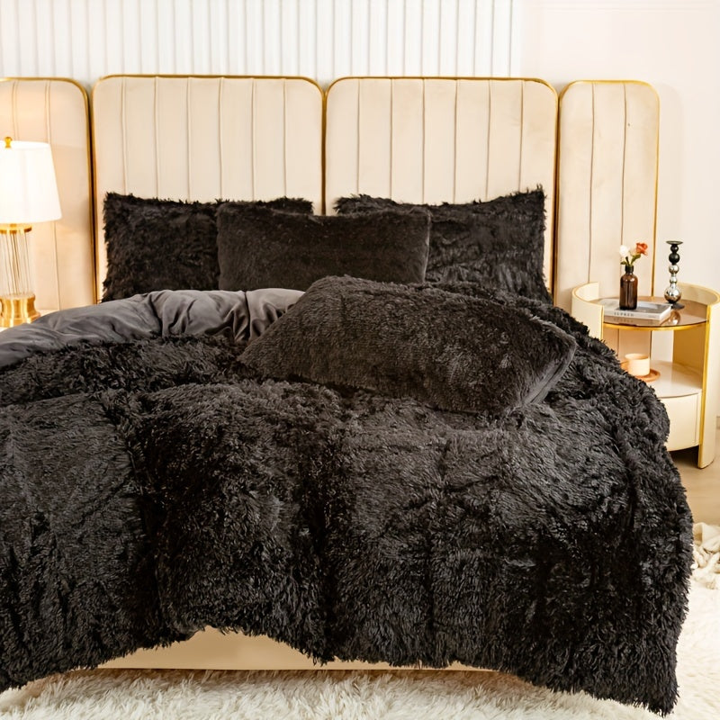 Ultra-Soft Plush Duvet Cover Set with Zipper - Luxury & Comfort