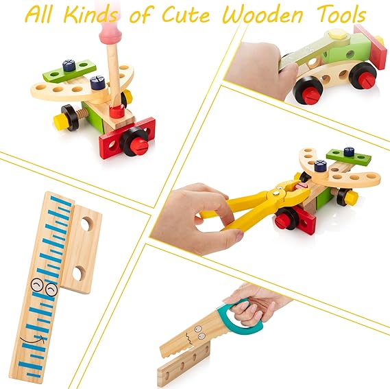Houten Gereedschapsset - Ontdek Creatief Speelplezier voor Kinderen