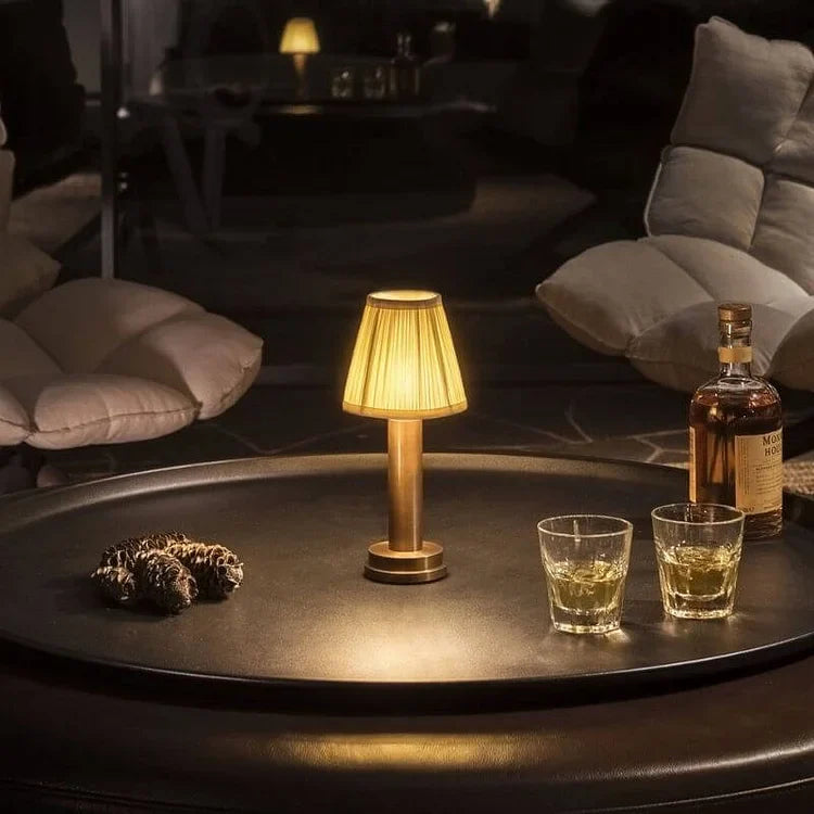LuxeSilk Wireless Table Lamp - Elegant Cordless Table Lamp for Atmospheric Spaces