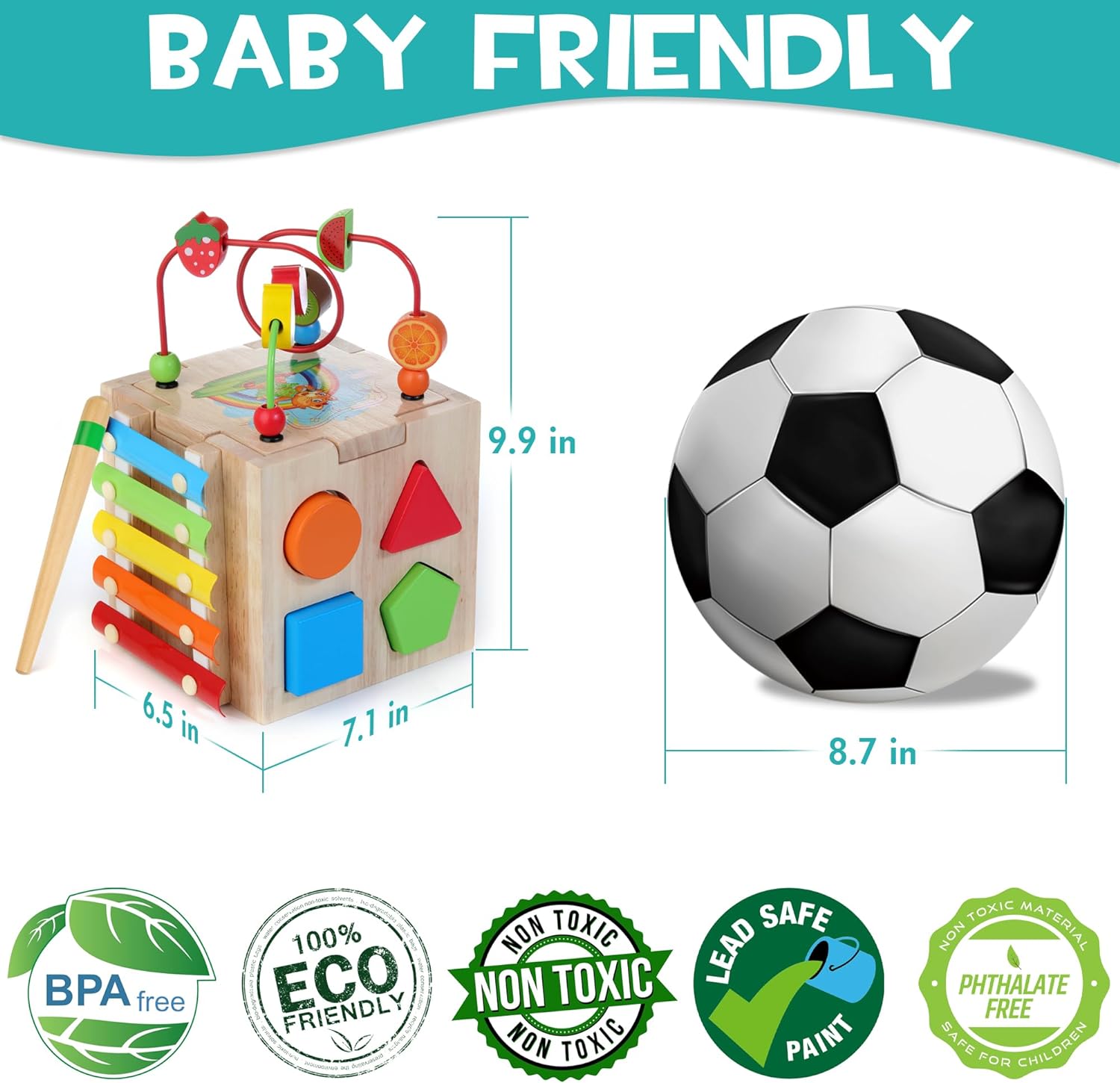 Stylish 8-in-1 Montessori Activity Cube - Educational Fun for Babies