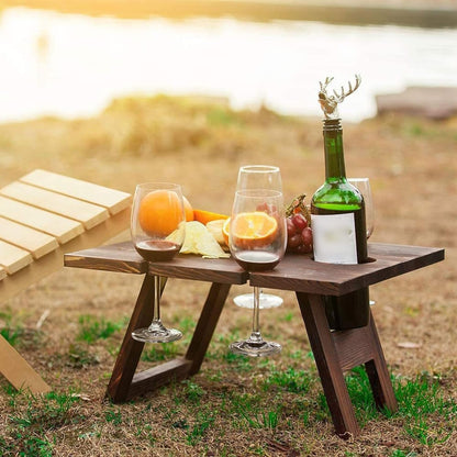 WoodenWine RackTable – Stylish Portable Wine Storage