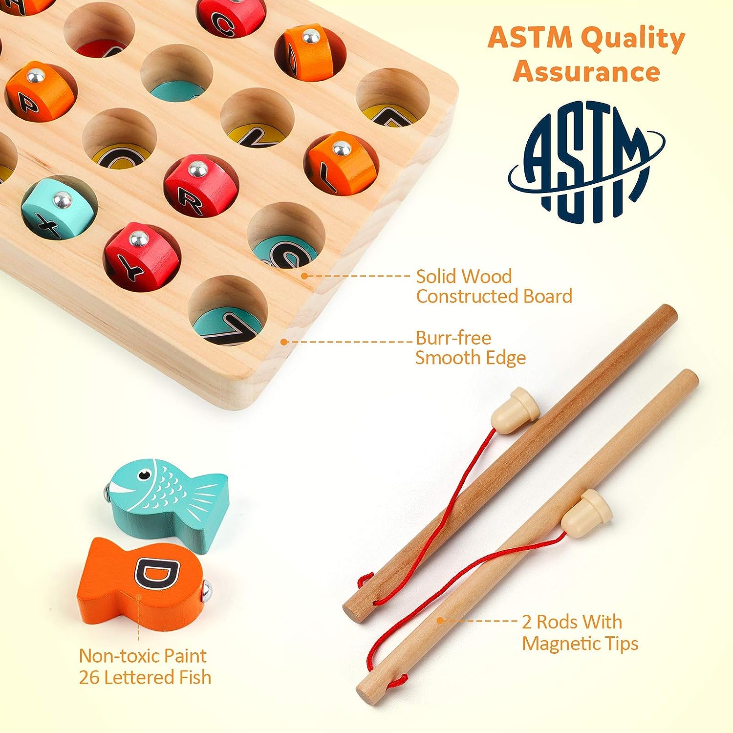 Enchanting Wooden Magnetic Fishing Game - Educational Fun for Toddlers