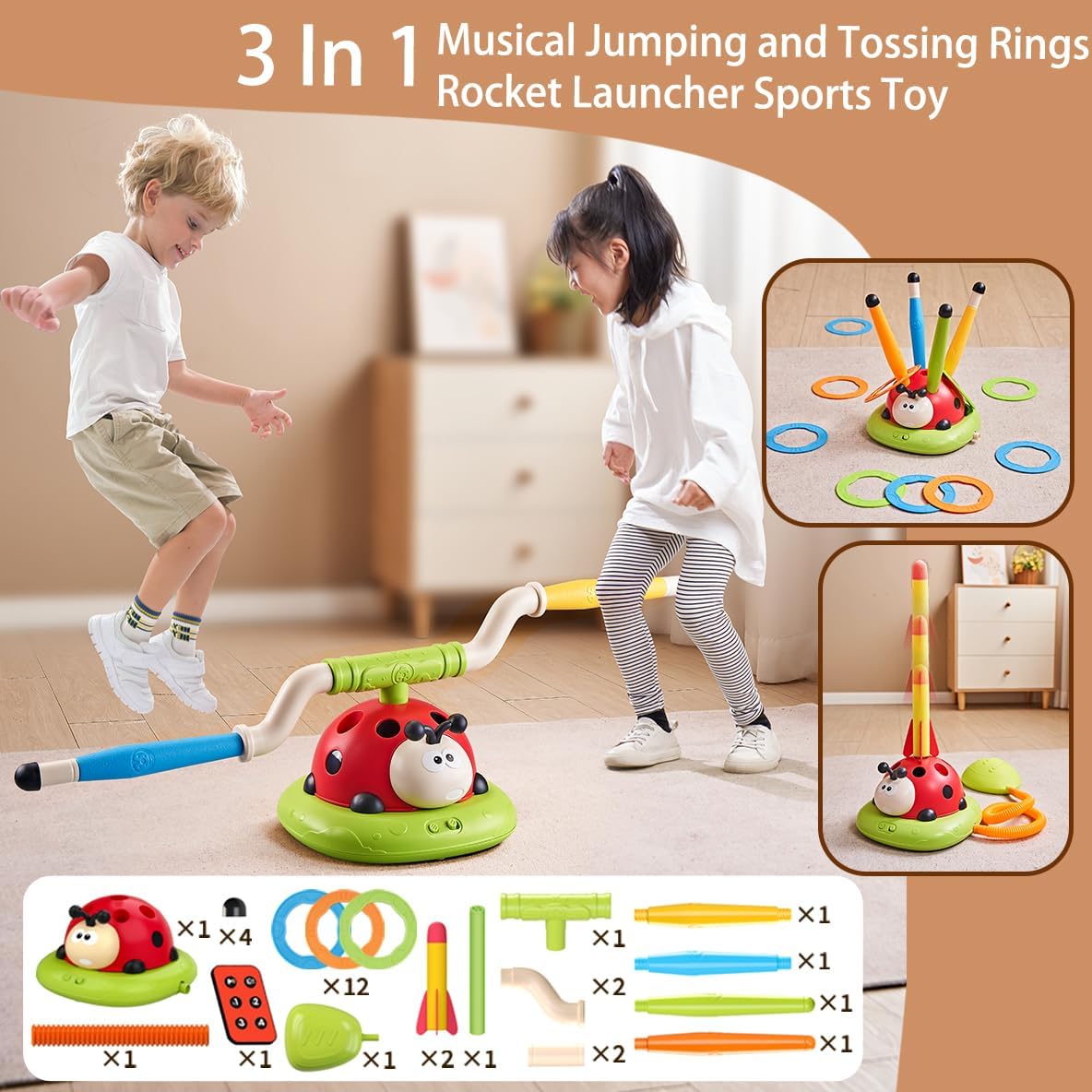 3-in-1 Ring Toss and Rocket Games - Adventure Exploration