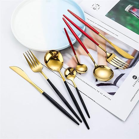 Luxury 24-Piece Gold-Silver Cutlery Set for Stylish Table Settings