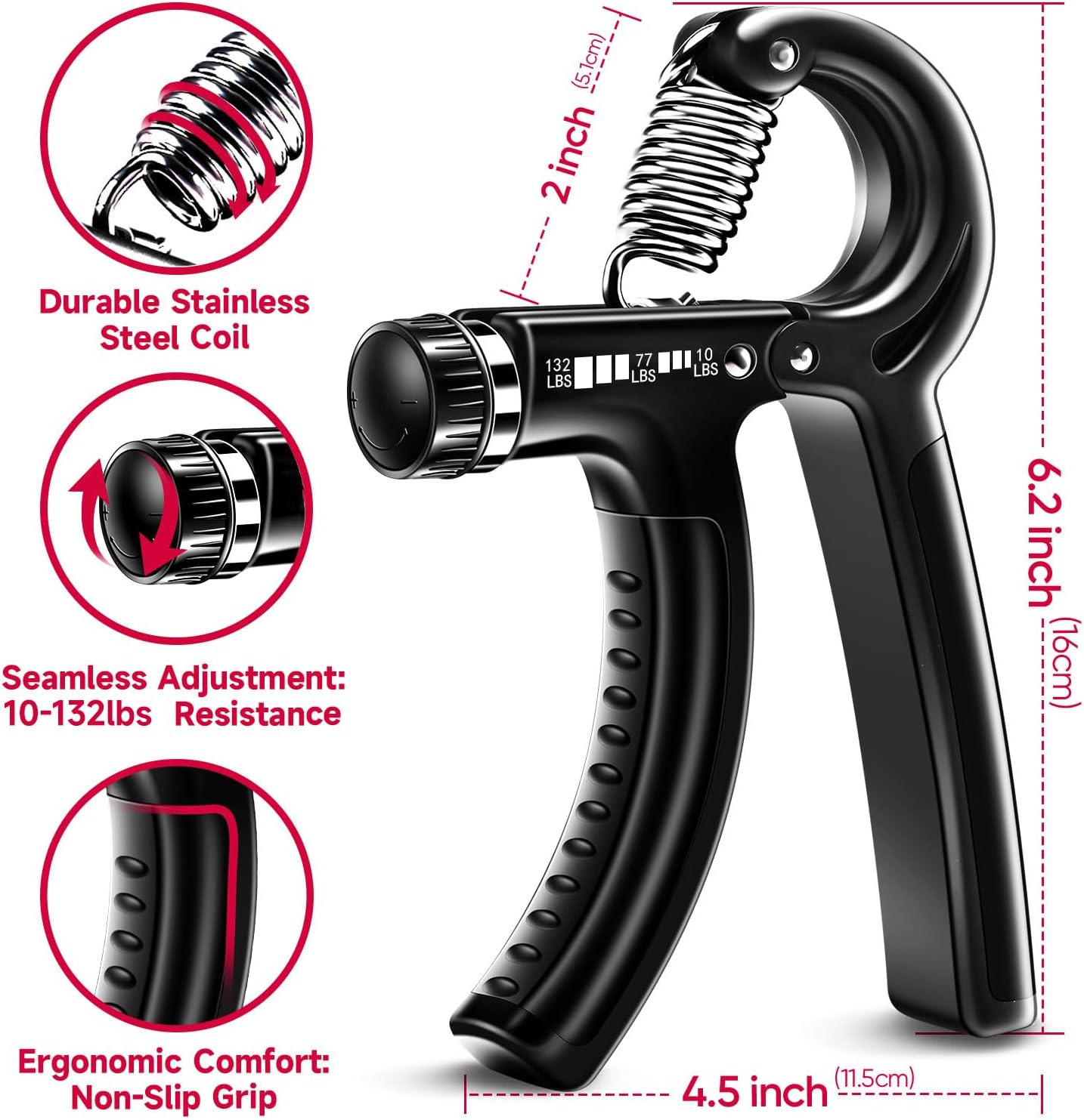 GripMaster - Adjustable Hand Strengthener Set (5 pieces)