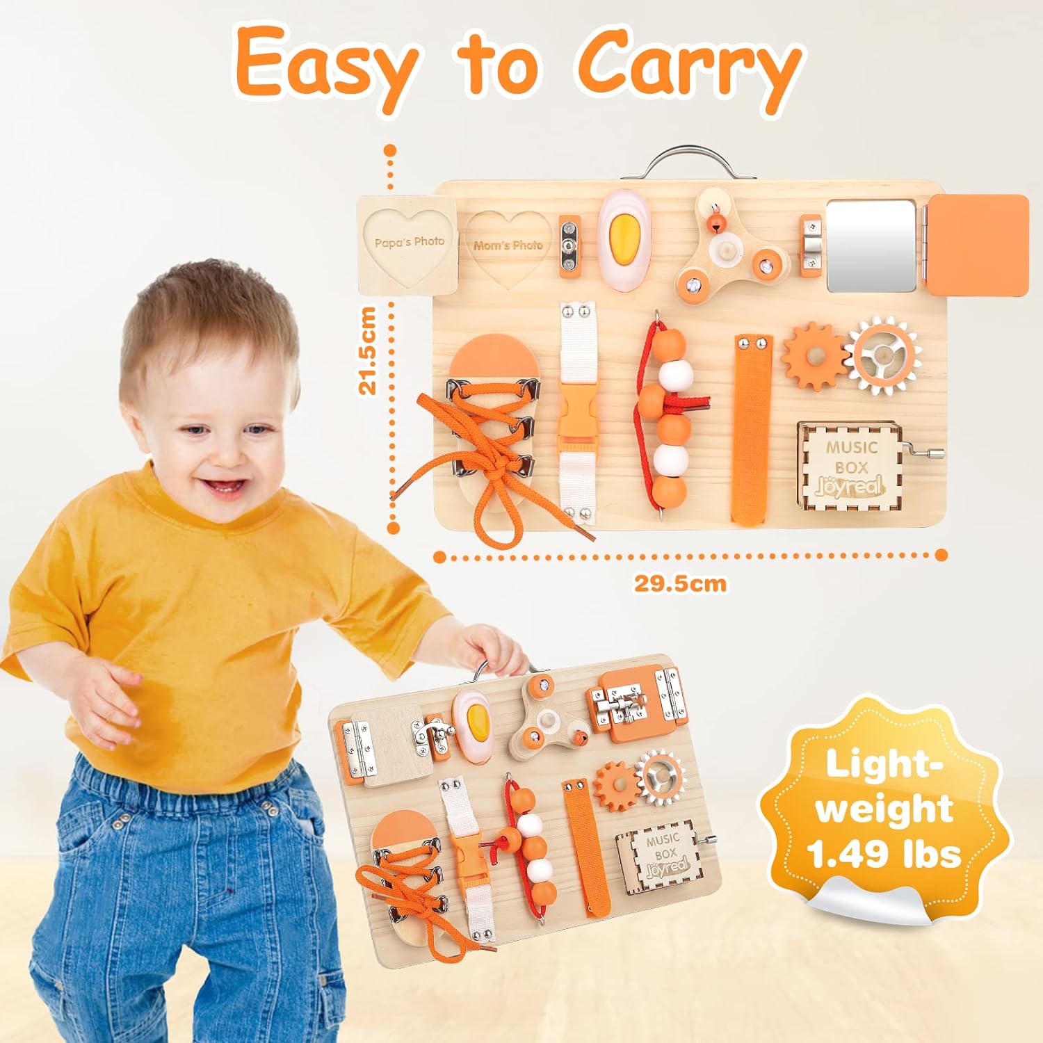 Creative Wooden Activity Board for Children - Play & Learn