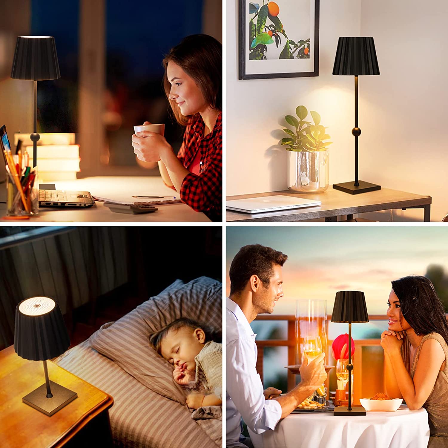 Elegant Cordless Table Lamp with Stepless Dimming Function