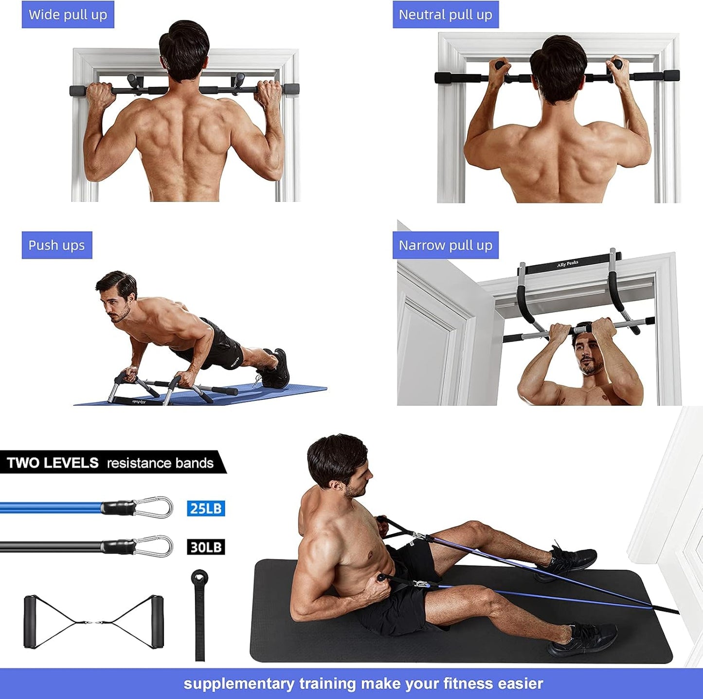 PowerGrip - Strong Door Frame Pull-up Bar up to 200 Kg