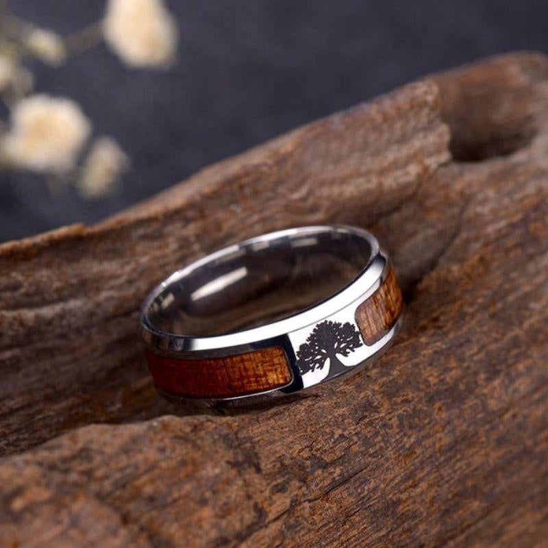 Elegant Stainless Steel Tree of Life Ring for Women - Elina