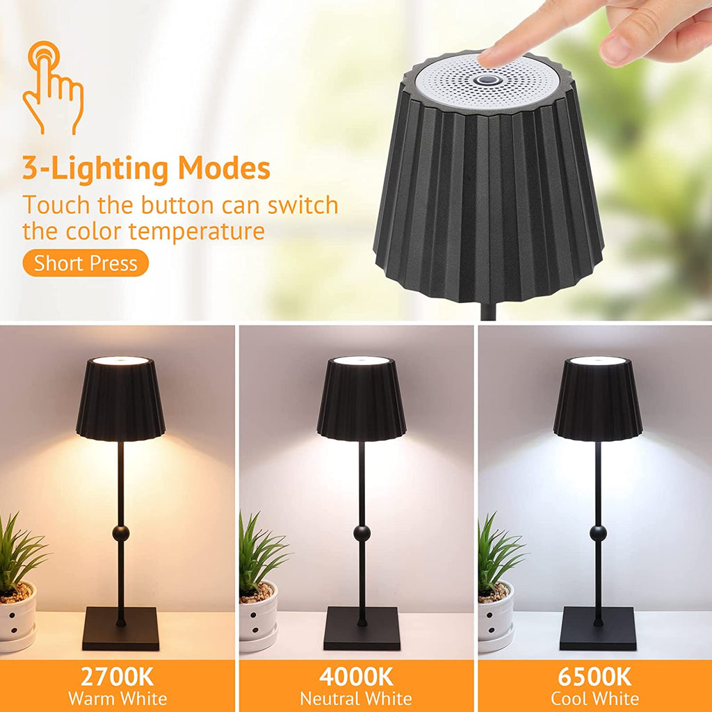 Elegant Cordless Table Lamp with Stepless Dimming Function