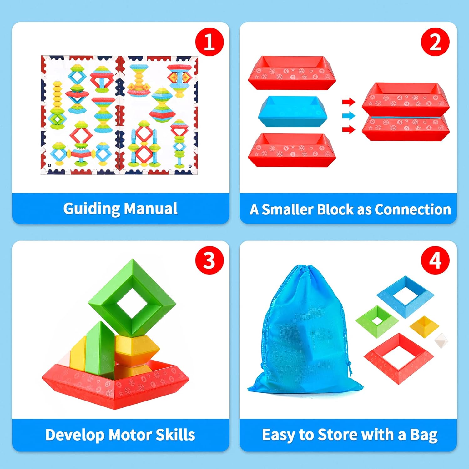 Multifunctional Montessori Blocks - Encourage Creativity for Children