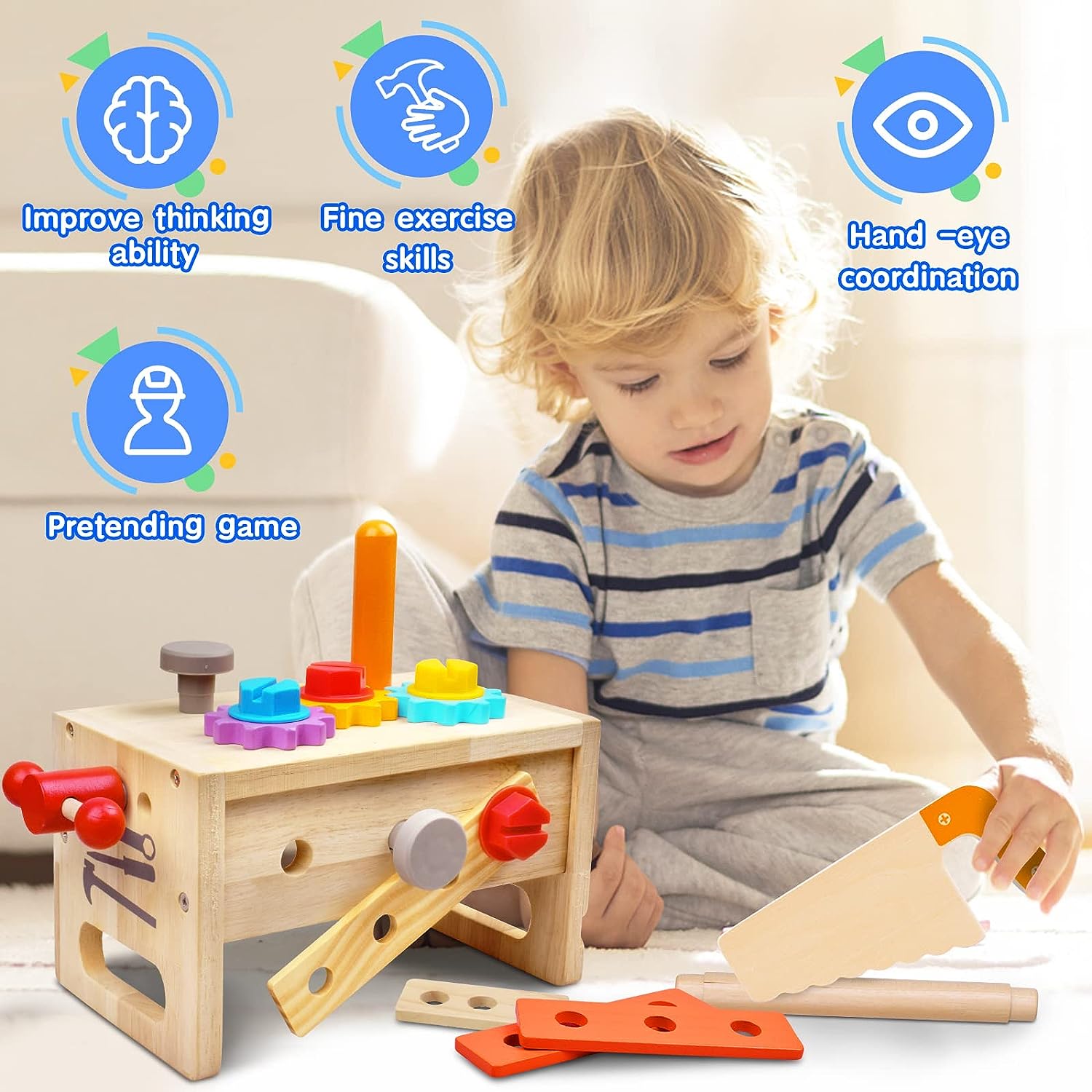 Wooden Toddler Tool Set - Creative Fun with the Wooden Toolbox