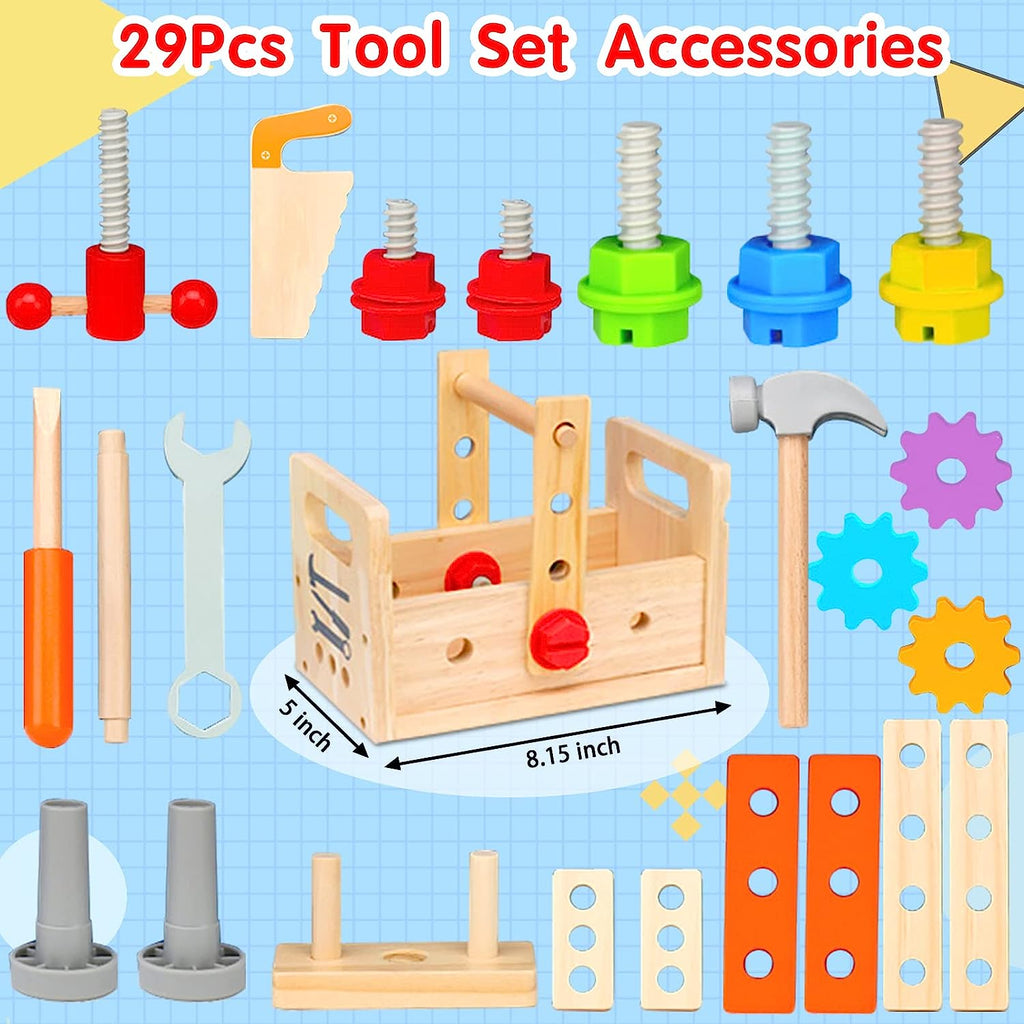 Wooden Toddler Tool Set - Creative Fun with the Wooden Toolbox