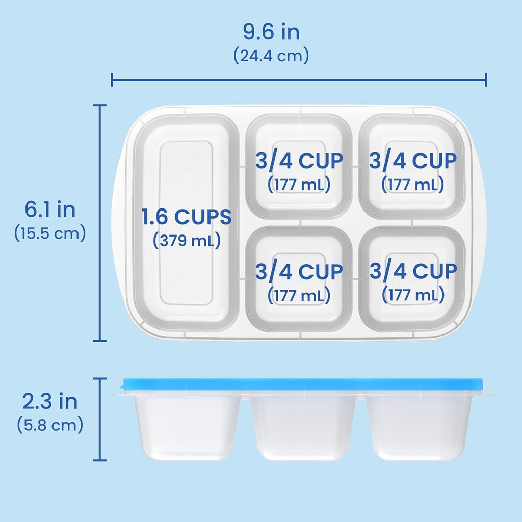 EcoStore - Sustainable 5-Compartment Storage Boxes Set of 8