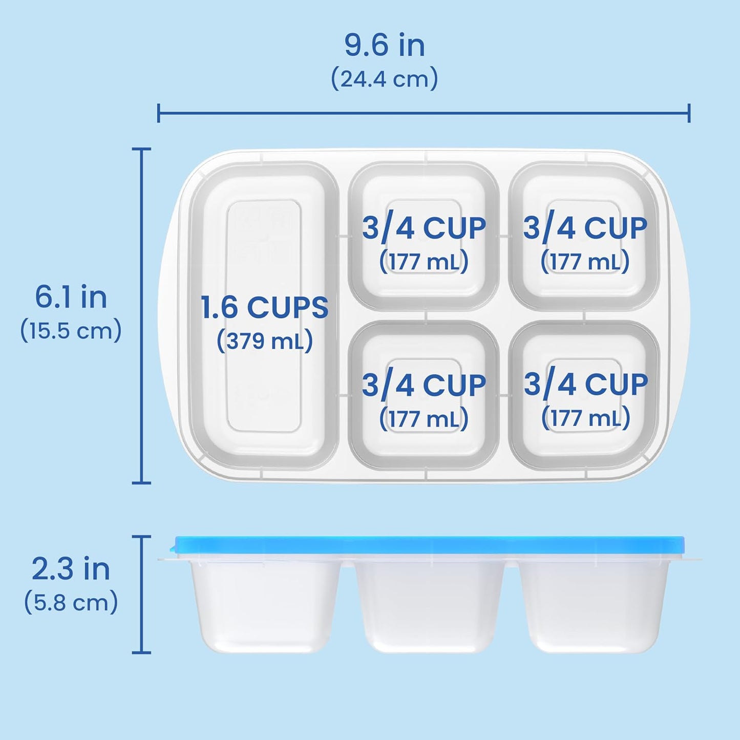 EcoStore - Durable 5-pack Storage Boxes Set of 8