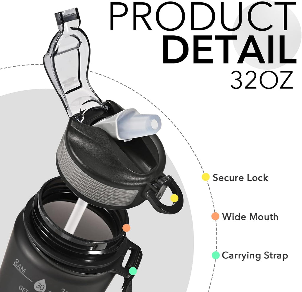 HydraBoost – Trendy Motivational Water Bottle 900ml