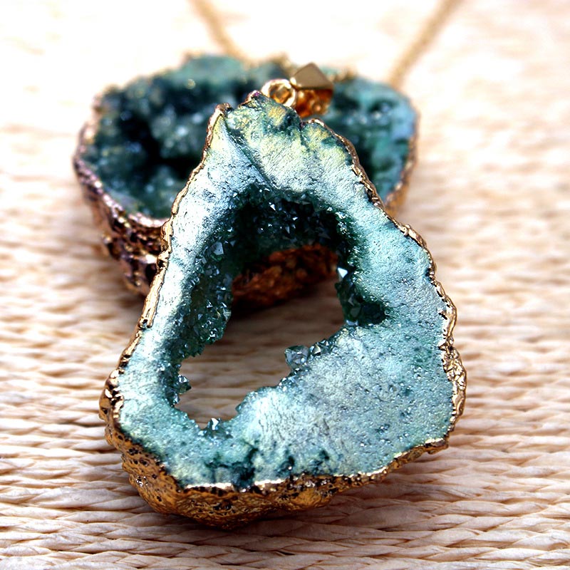 Gaia Natural Crystal Geode Hanging Decoration