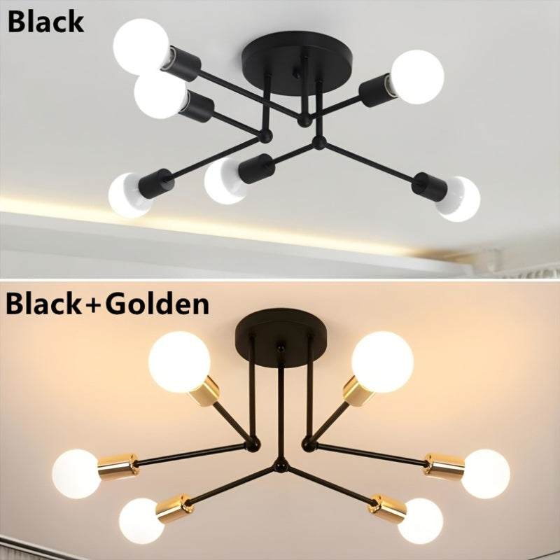 RetroGlow - Industrial 6-Light Ceiling Fixture