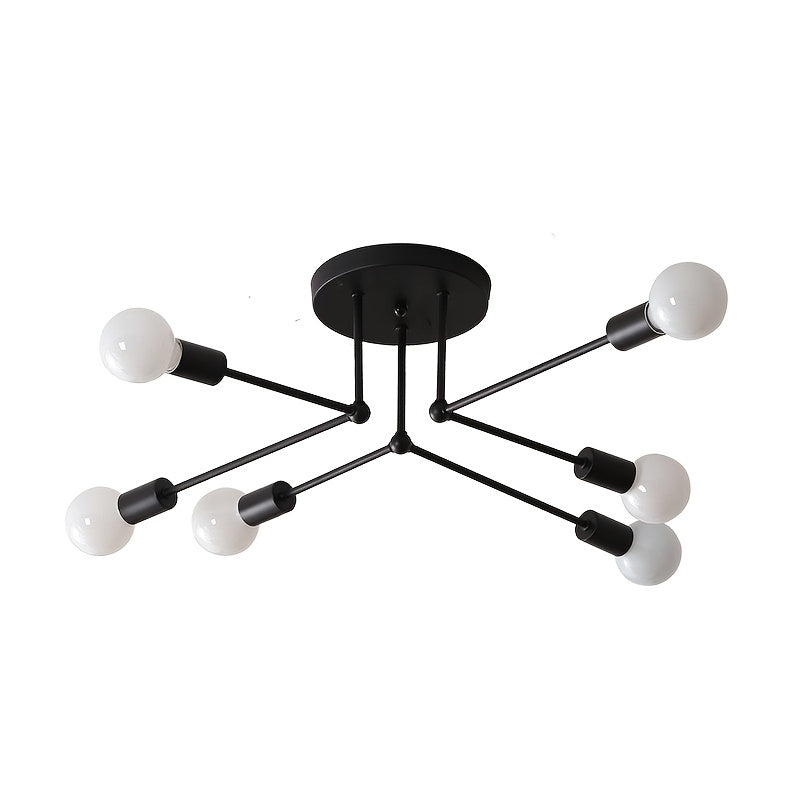 RetroGlow - Industrial 6-Light Ceiling Fixture