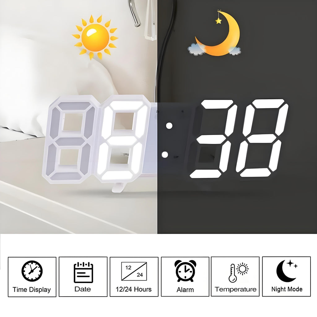 DigiTime Clock – LED 3D Clock with Calendar & Temperature