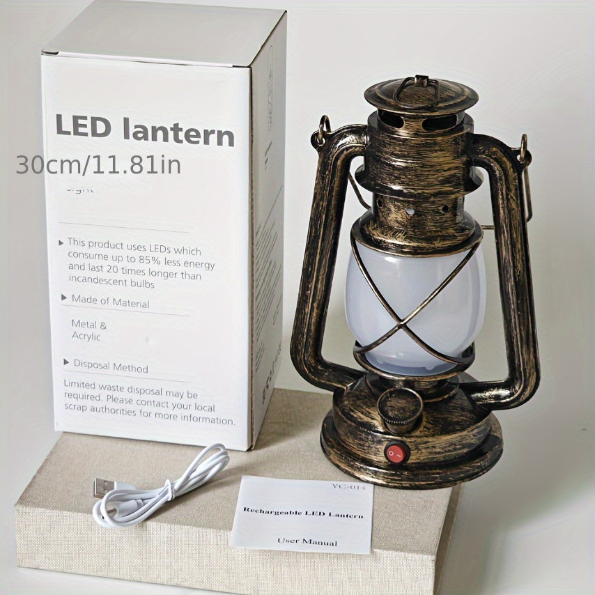 RetroGlow Lantern – Vintage LED Lantern with Flame Effect