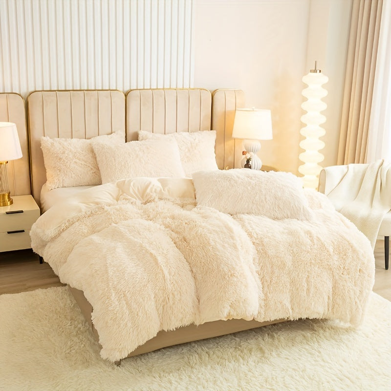 Ultra-Soft Plush Duvet Cover Set with Zipper - Luxury & Comfort