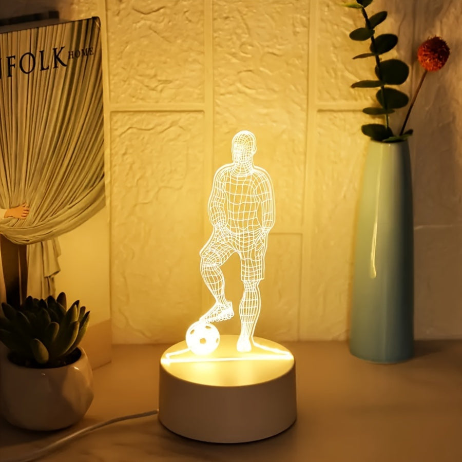 SportGlow - LED Tafellamp met 3D Voetbaldesign