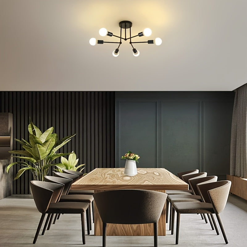 RetroGlow - Industrial 6-Light Ceiling Fixture
