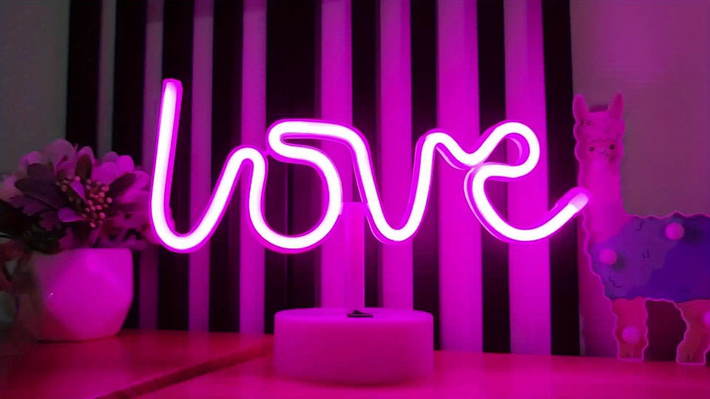 Neon Love Lamp - Illuminated Neon Table Lamp for Parties