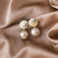 Elegant Celeste Pearl Earrings with Luxury 18K Gold-Plated Copper