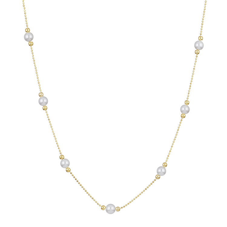 Serena Timeless Golden Pearl Necklace for an Elegant Statement