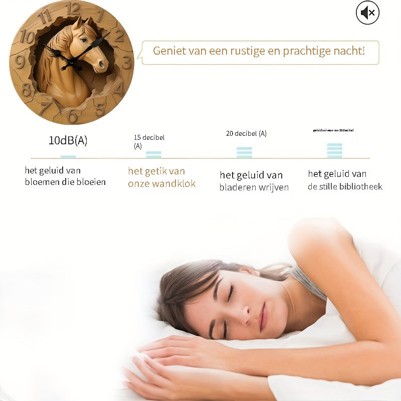 EquineElegance - Luxury Wooden Horse Wall Clock