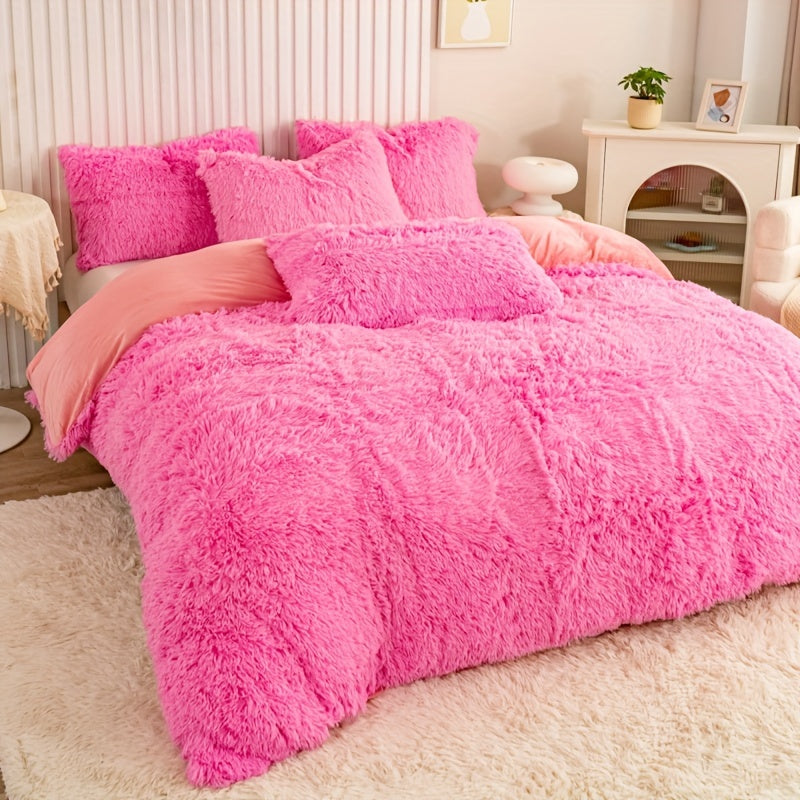 Ultra-Soft Plush Duvet Cover Set with Zipper - Luxury & Comfort