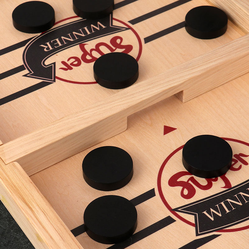 PlayFun – Reversible Sling Puck Board Game Double-Sided for Family