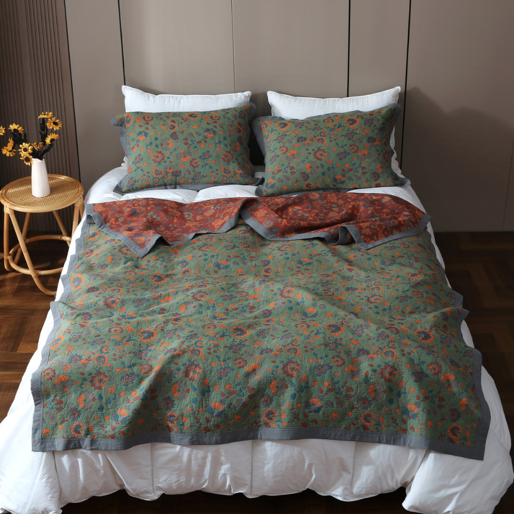 Gothel™ Retro Floral Blanket – Luxurious Vintage Ambiance