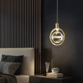 CrystalChic Pendant - Ring-Shaped LED Pendant Lamp Whiteh Sparkling Crystal