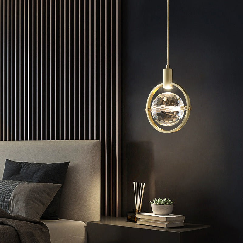 CrystalChic Pendant - Ring-Shaped LED Pendant Light with Sparkling Crystals