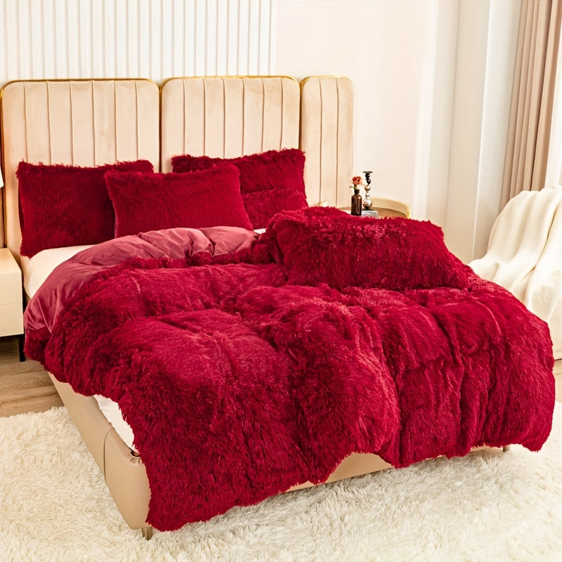 Ultra-Soft Plush Duvet Cover Set with Zipper - Luxury & Comfort