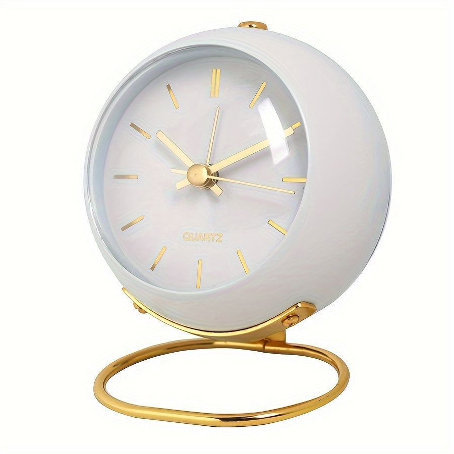 EleganceTime - Luxury Quartz Alarm Clock in Metal Design
