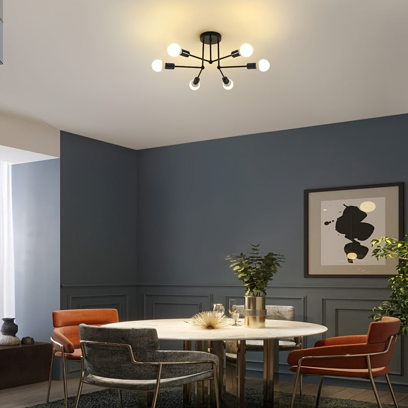 RetroGlow - Industrial 6-Light Ceiling Fixture